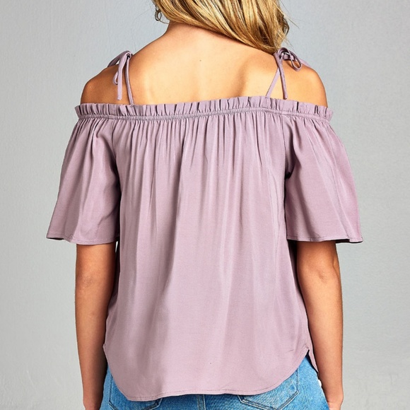 30% OFF BUNDLES Medium Tie Shoulder Woven Blouse - Picture 5 of 5